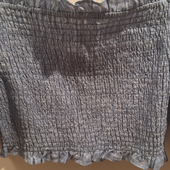 NWT Boden Carrie Light Blue Smocked Linen Blouse US10 - Picture 3 of 7